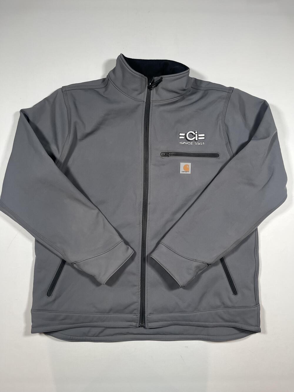 Carhartt Jacket Mens XL Gray Softshell Full Zip Lined Outdoor Crowley 101299 022